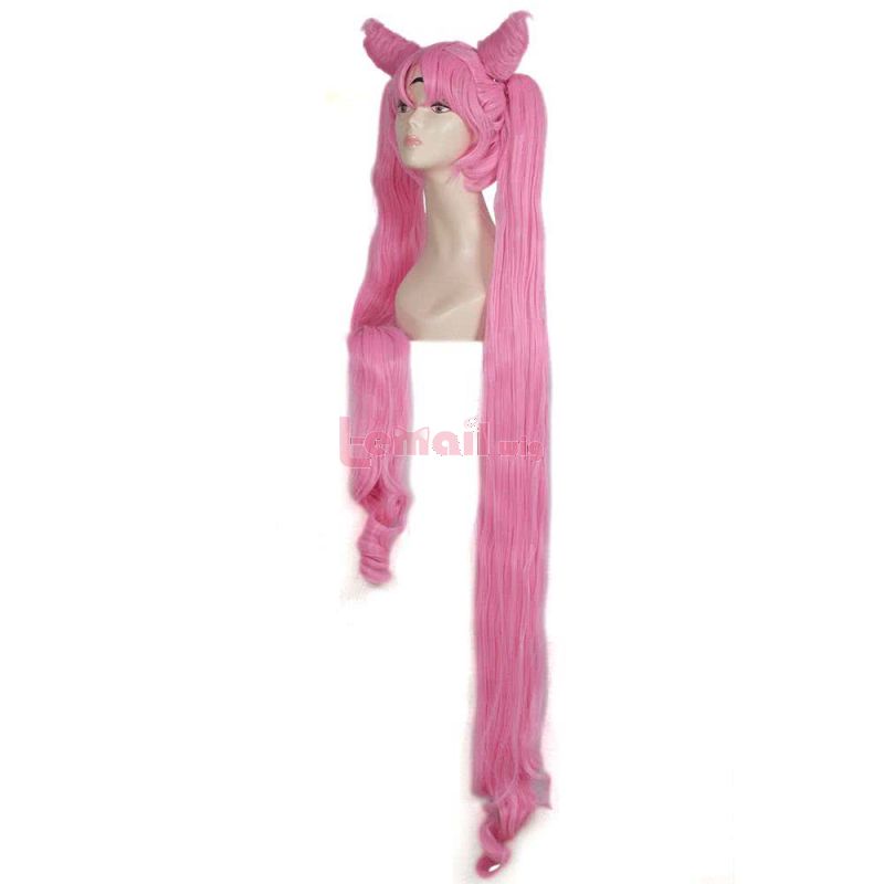 130cm long Pink black lady Sailor Moon Cospaly wig