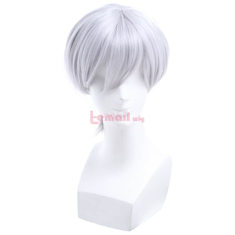 25cm Short Silver Grey Evangelion Cosplay Wigs 