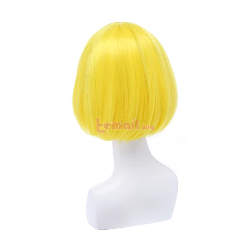 30CM Short Bob Straight Bright Yellow Fashion Wig