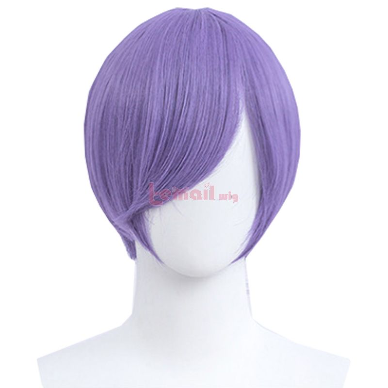 30cm Short Straight Purple General Anime Cosplay Wigs