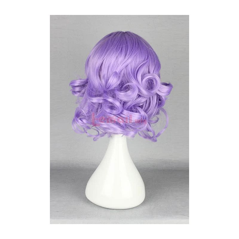 30cm Short Lolita Wave Curly BOB Purple Cosplay Wig 