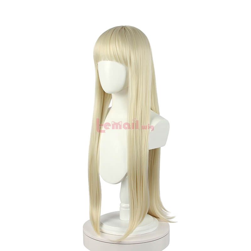 80cm Anime Kakegurui Yomoduki Runa Cream Yellow Cosplay Wigs Long Straight