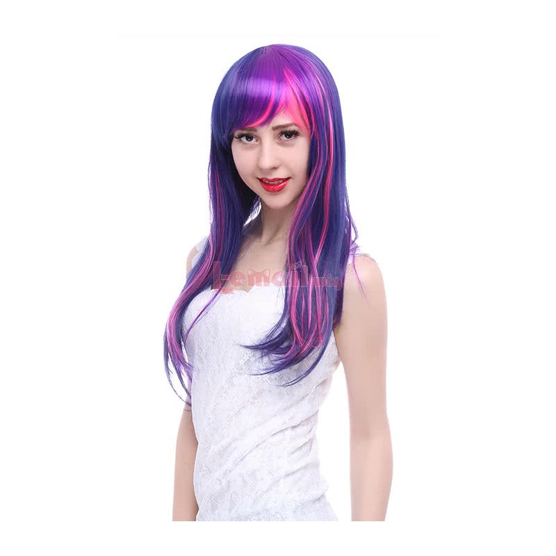 60CM Purple mixed Pink My Little Pony Twilight Sparkle Cosplay Wig