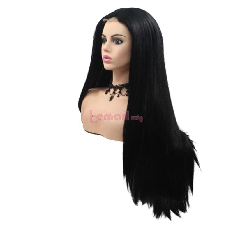 Fashion Long Straight Hair Black Lace Front Wigs Cosplay Wigs