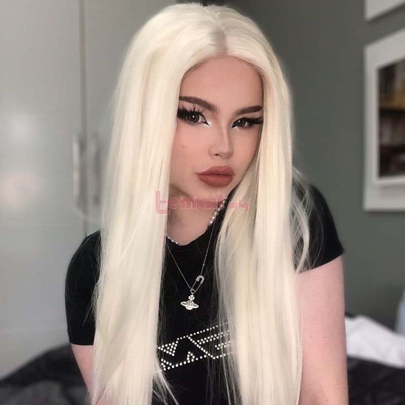 Fashion Long Straight Hair White Lace Front Wigs Cosplay Wigs