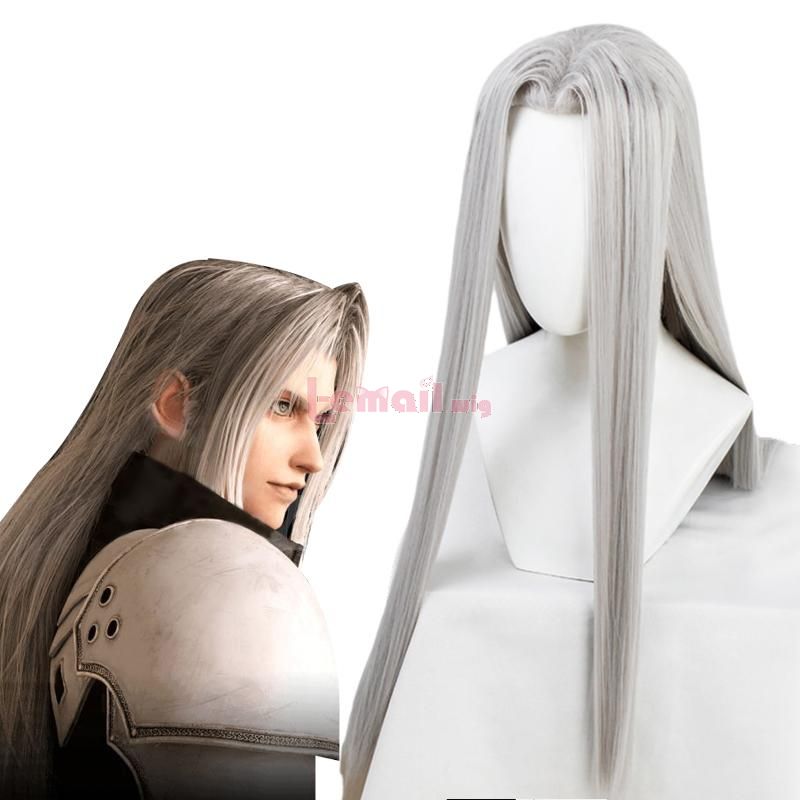 Final Fantasy Sephiroth Long Silvery Straight Men Cosplay Wigs