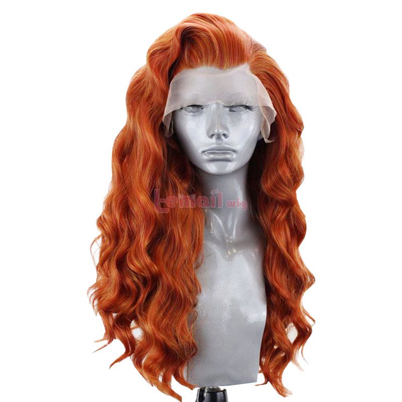 Front Lace Orange Wave Cosplay Wigs