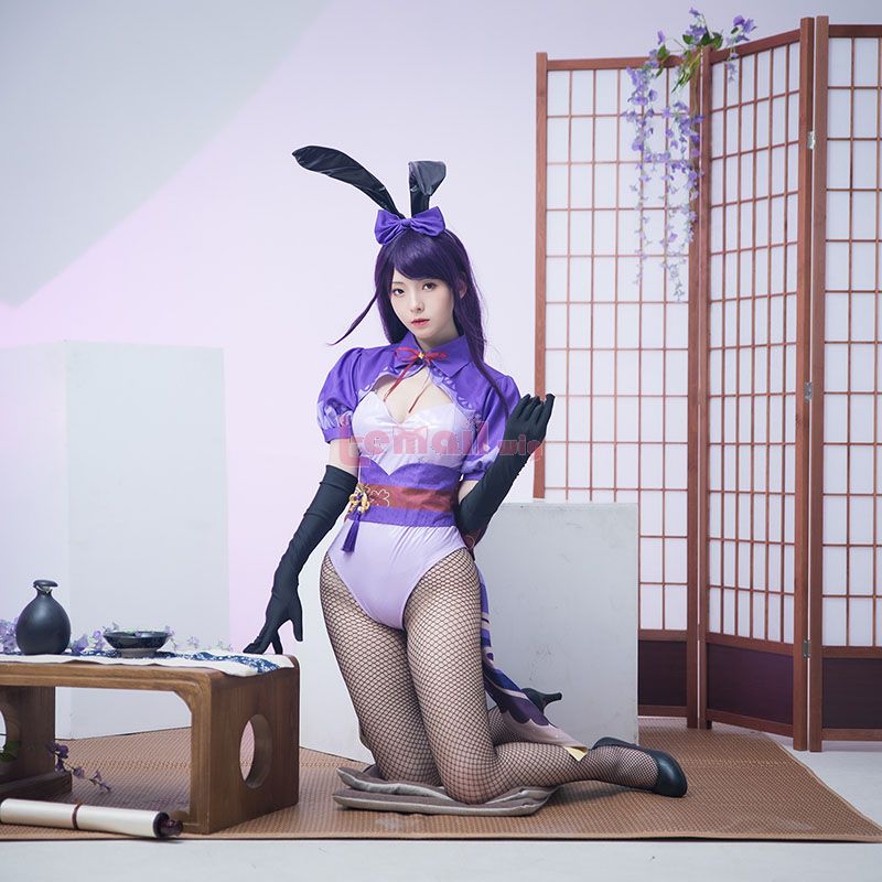 Genshin Impact Baal Raiden Shogun Bunny Girl Cosplay Costume