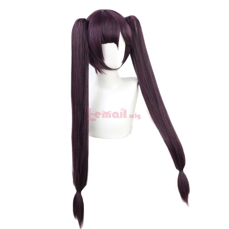Genshin Impact Mona Long Straight Purple Cosplay Wigs