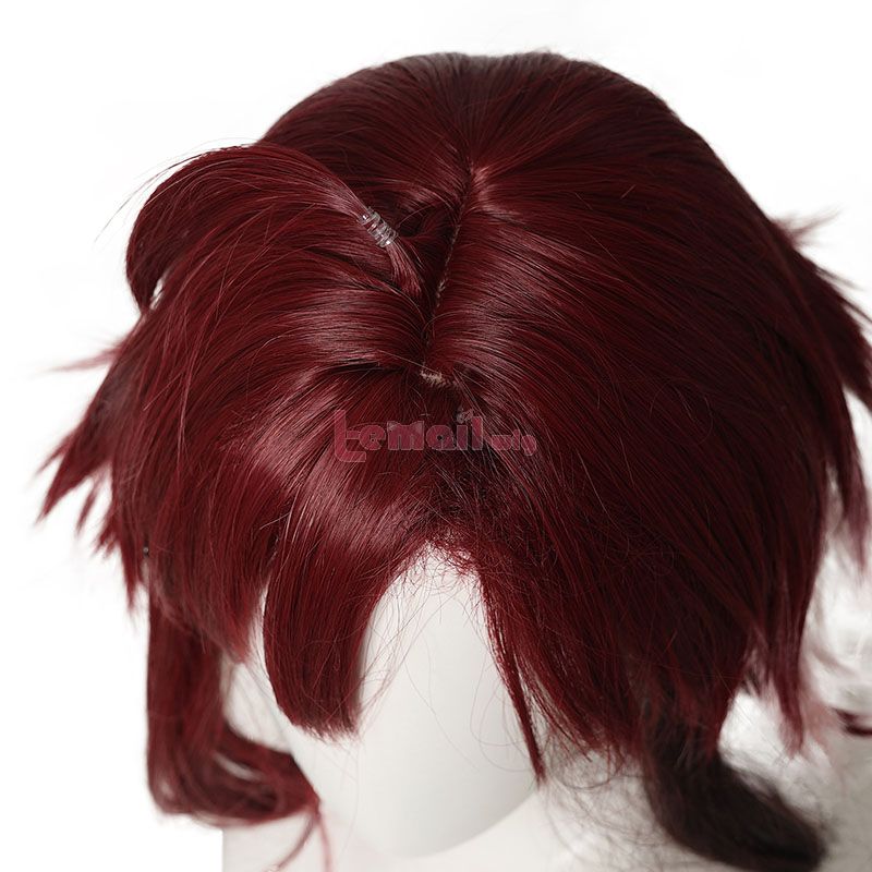 Genshin Impact Shikanoin Heizou Dark Red Cosplay Wigs