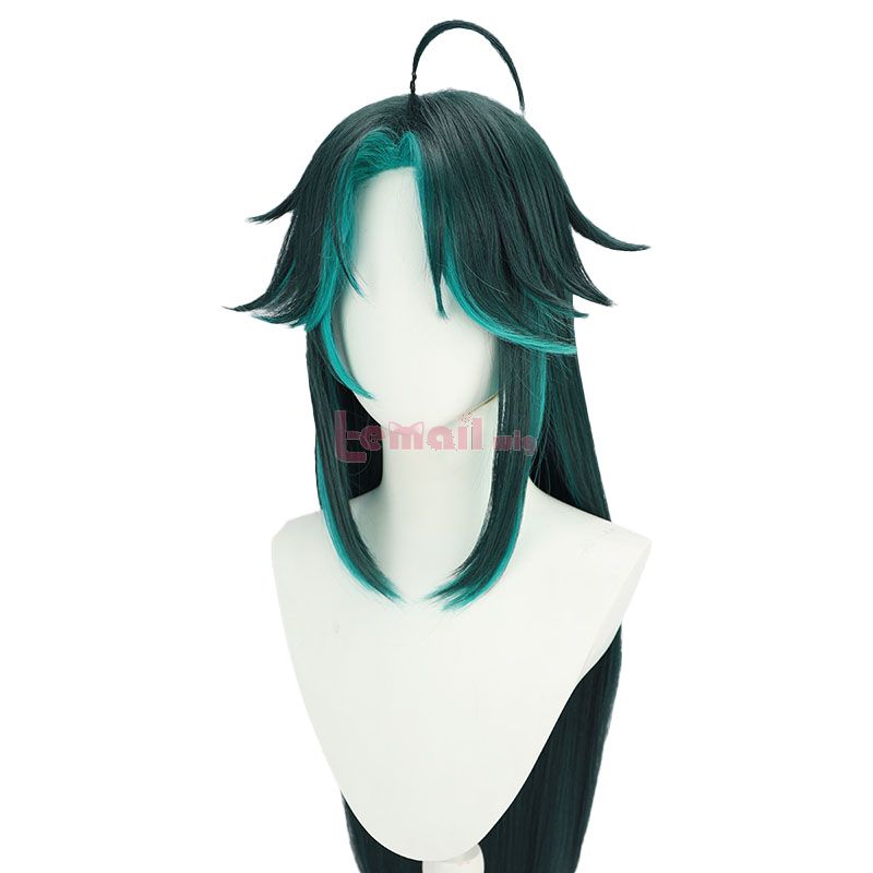 Genshin Impact Xiao Long Green Mixed Blue Cosplay Wigs