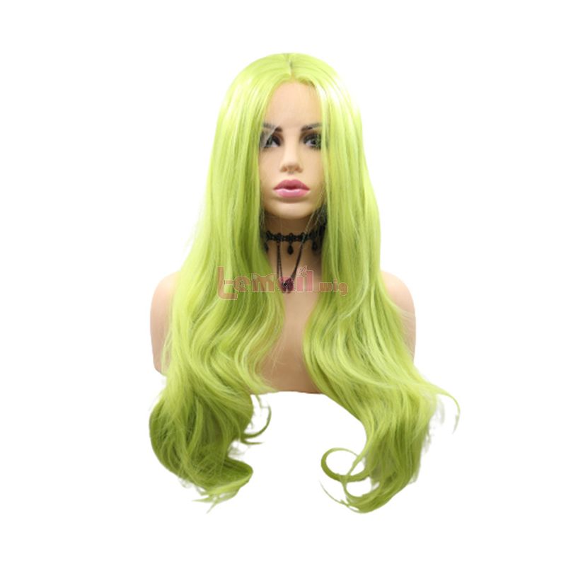 Fashion Long Curly Hair Green Lace Front Wigs Cosplay Wigs