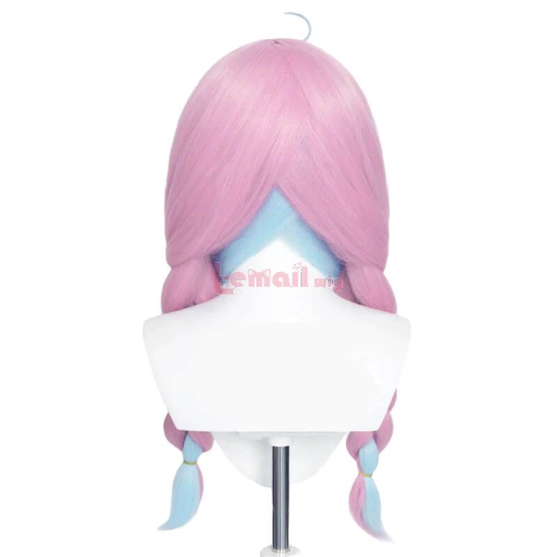 Hololive VTuber Minato Aqua Blue Pink Braided Cosplay Wigs