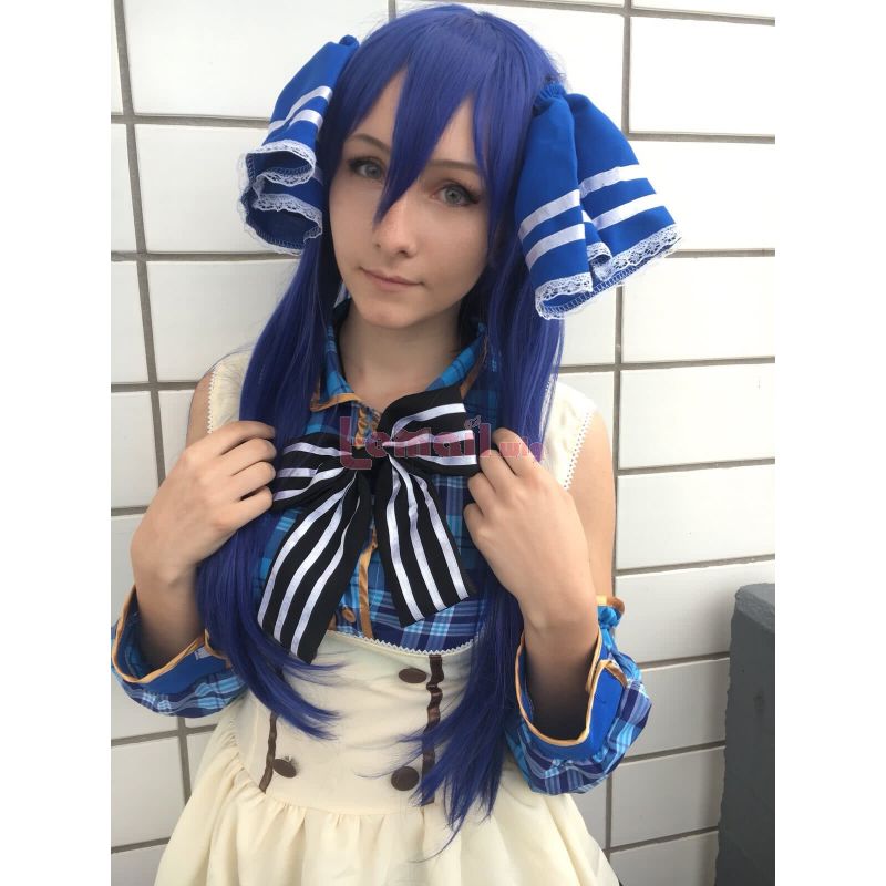 Love Live! Sonoda Umi Fancy Dress Wigs Dark Blue Long Straigt Hair 