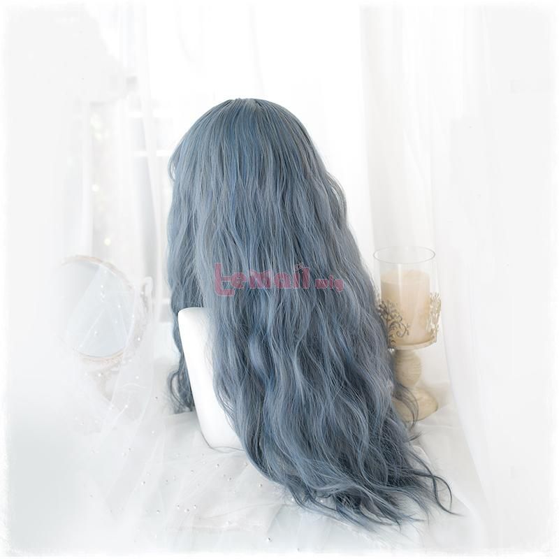 grey blue wigs lolita for girls