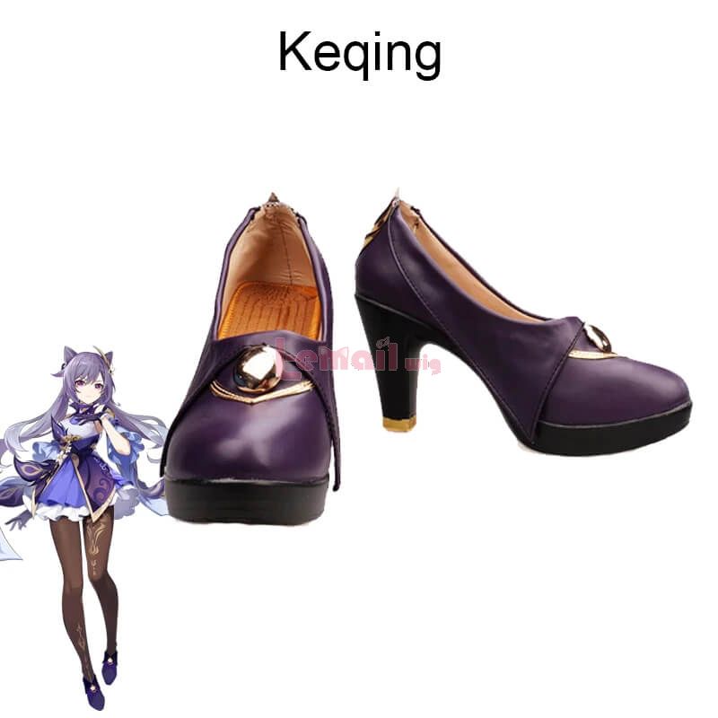Game Genshin Impact Keqing Cosplay Shoes