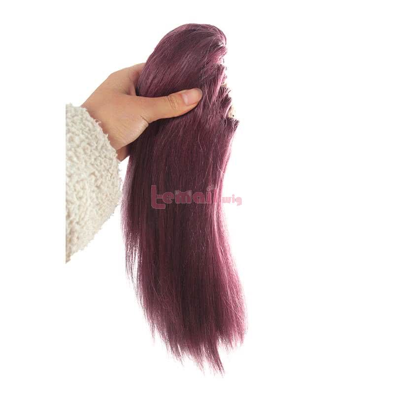 LOL KDA Skin Akali Long Purple Ponytail Cosplay Wigs