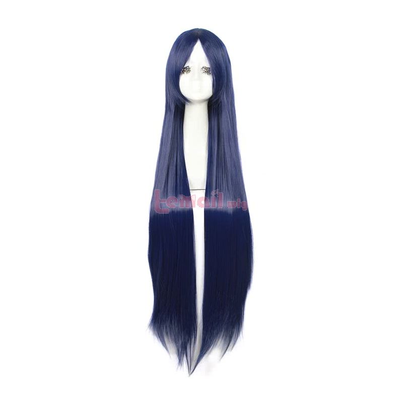 LOL The Nine-Tailed Fox Ahri Long Blue Mixed Black Straight Cosplay Wigs