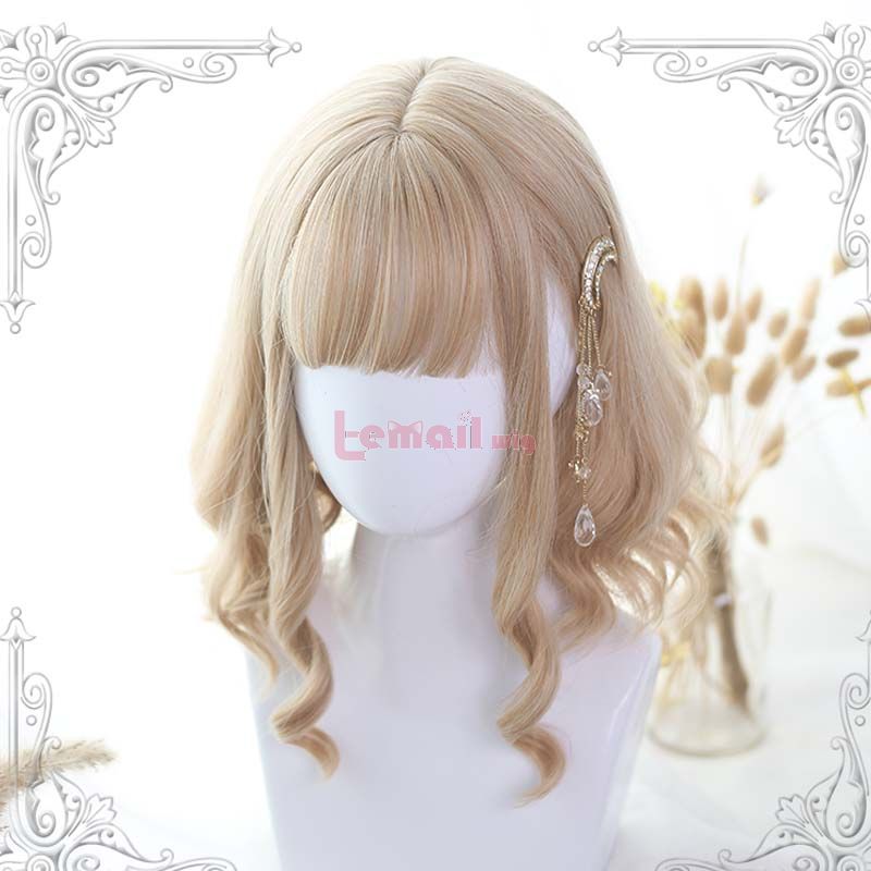 Lolita 35cm Curly Blonde Fashion Cosplay Wigs