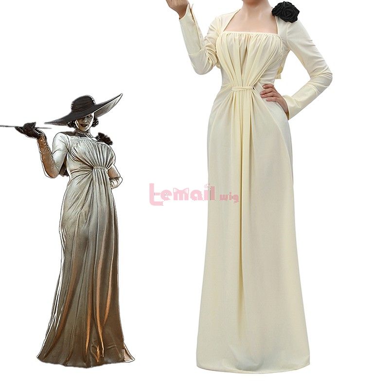Movie Resident Evil Village Alcina Dimitrescu Lady Dress Cosplay Costume