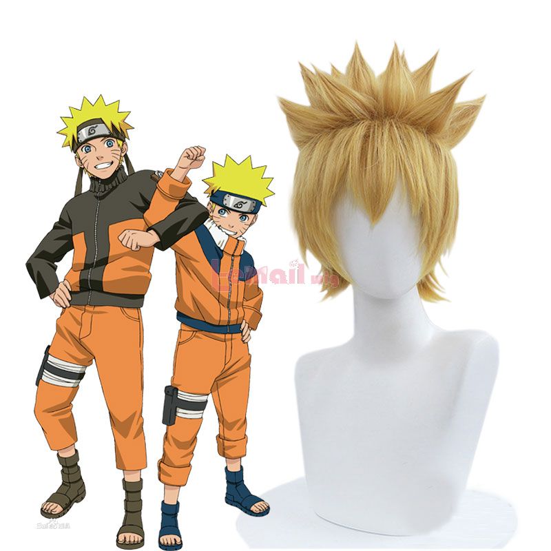 Naruto Shippuuden Naruto Uzumaki Golden Short Cosplay Wigs