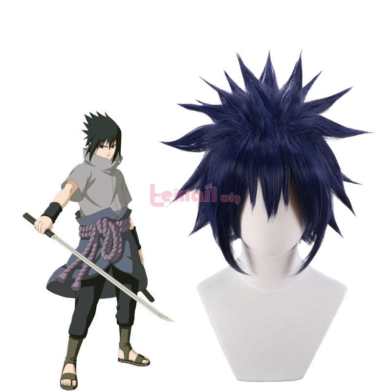 Naruto Uchiha Sasuke Blue Short Cosplay Wigs