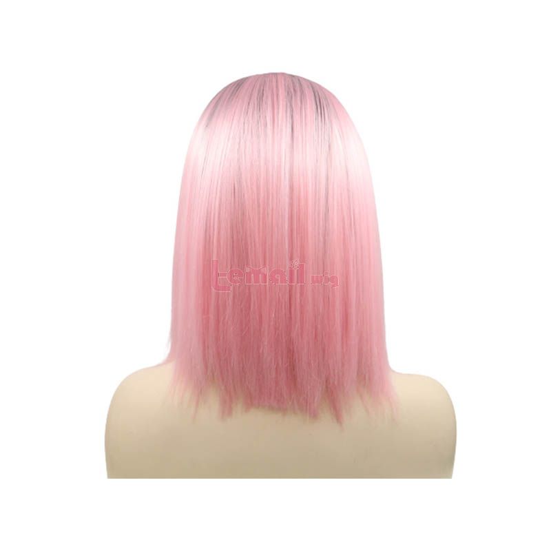 Fashion Long Straight Hair Pink Gradient Lace Front Wigs