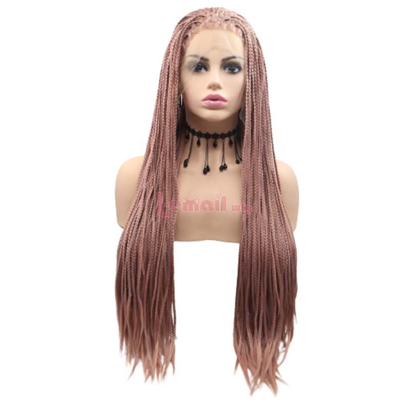 Fashion Long Straight Hair Pink Lace Front Cosplay Wigs