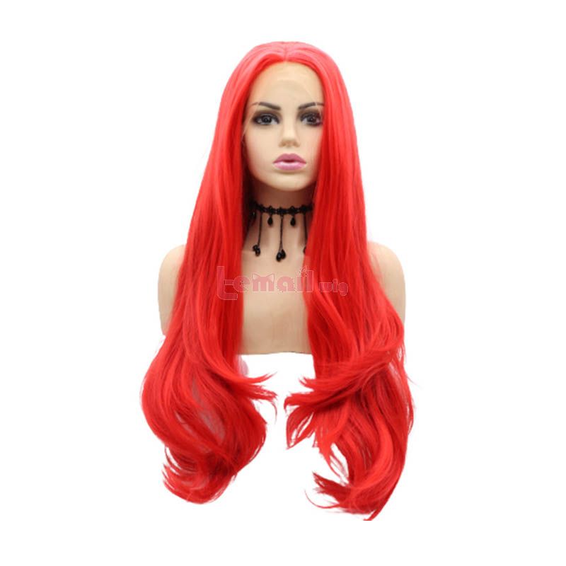 Fashion Long Straight Hair Red Lace Front Wigs Cosplay Wigs