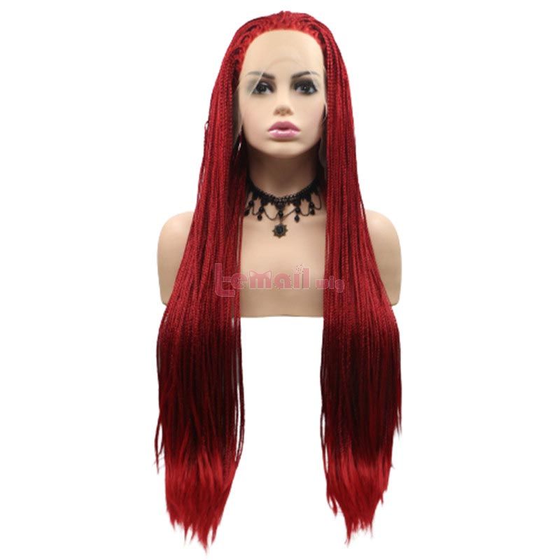 Fashion Long Straight Hair Red Lace Front Cosplay Wigs
