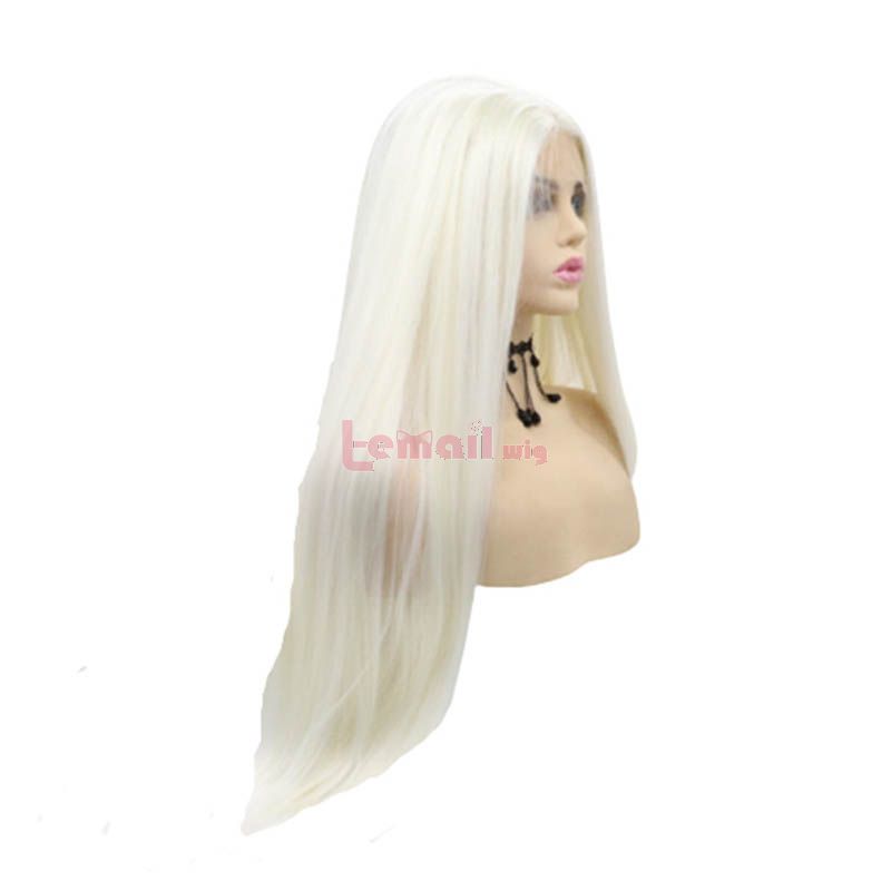 Fashion Long Straight Hair White Lace Front Wigs Cosplay Wigs