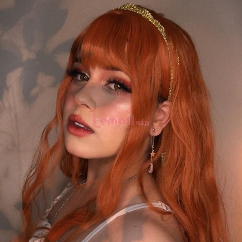 Long Orange Lolita wigs