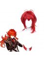 Game Genshin Impact Diluc Long Red Ponytail Cosplay Wigs