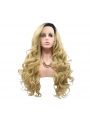 Fashion Long Curly Hair Gradient Blonde Lace Front Cosplay Wigs