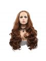 Fashion Long Curly Hair Brown Lace Front Cosplay Wigs