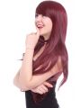 80CM Beautiful Long Curly Wine Red Charms Fashion Wig