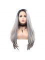 Fashion Long Straight Hair Gradient Gray Lace Front Cosplay Wigs