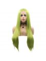 Fashion Long Straight Hair Green Lace Front Wigs
