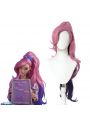 LOL KDA BADDEST Seraphine Pink Mixed Purple Ponytail Cosplay Wigs