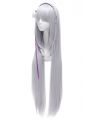 100cm Long Life in A Different World From Zero Emilia Long Silver Straight Cosplay Wigs 