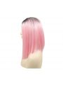 Fashion Long Straight Hair Pink Gradient Lace Front Wigs