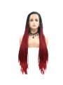 Fashion Long Straight Hair Gradient Red Lace Front Cosplay Wigs