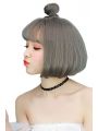 Women Fashion Hair Multi Color Bob Bobo Style Synthetic Fashion Wigs with Thin Air Bangs