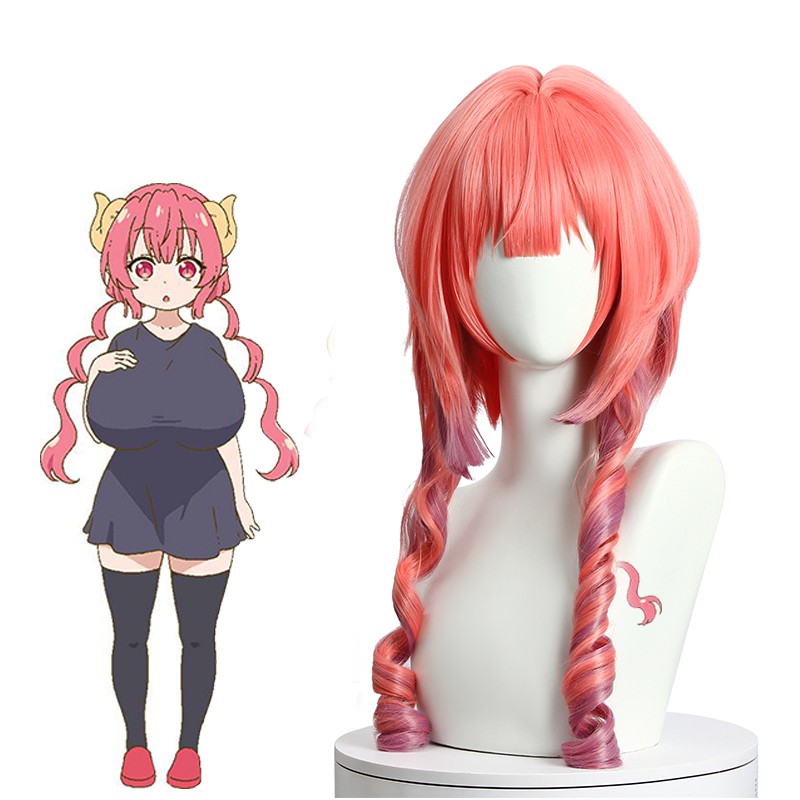 Miss Kobayashi's Dragon Maid Ilulu Pink Cosplay Wigs