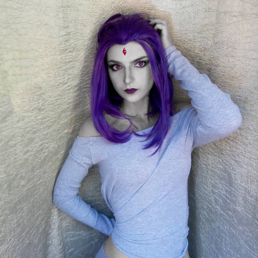 Raven From Teen Titans 35cm Medium Purple Cosplay Wigs - L ...